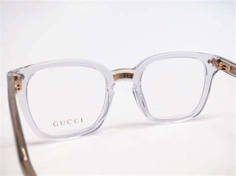 gucci grey transparent glasses|Gucci clear and gold glasses.